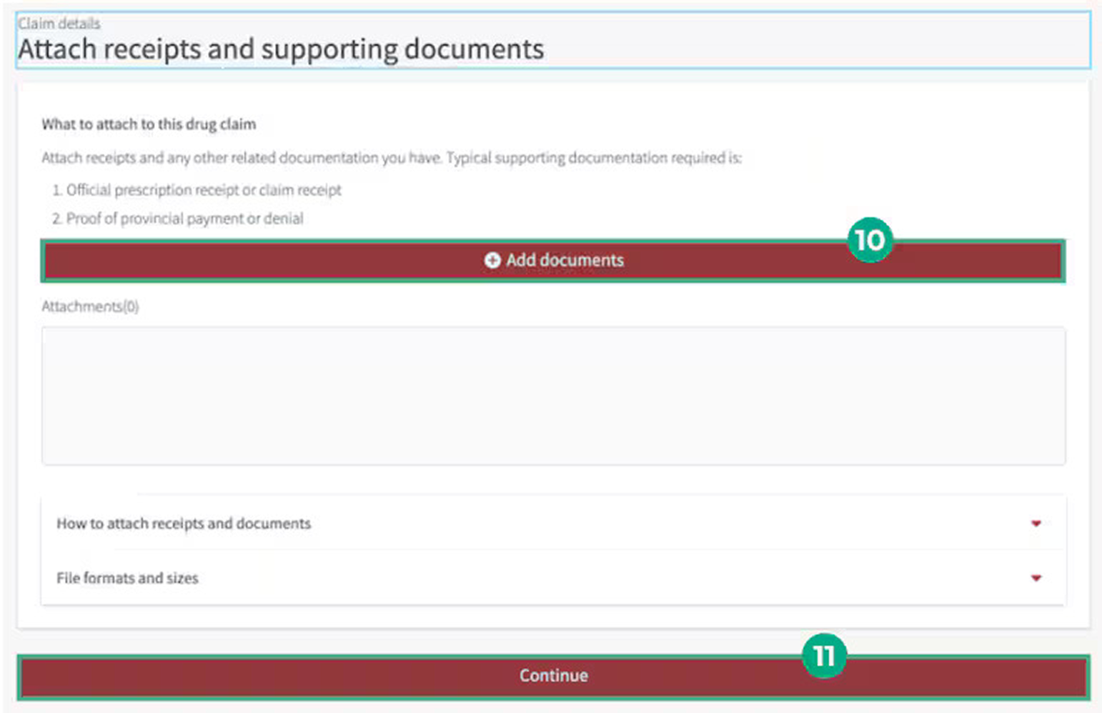 Legacy Hybris document upload page with supporting information